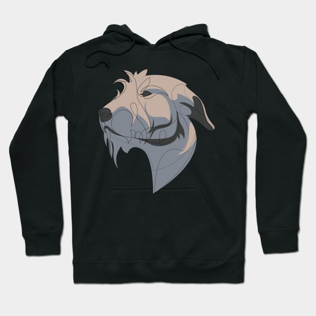 Scottish Deerhound - continuous line Hoodie by addillum